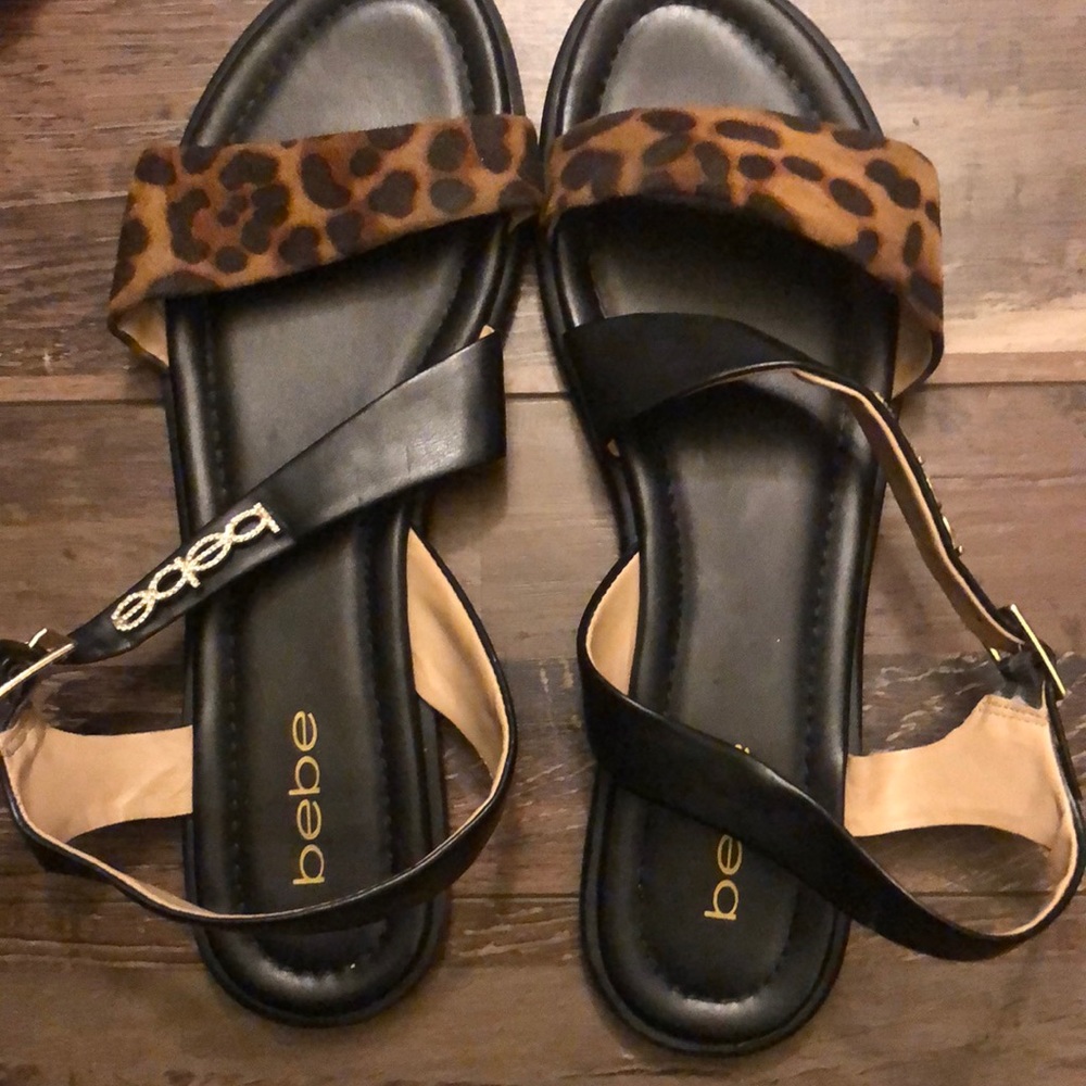 Bebe Leopard print sandals